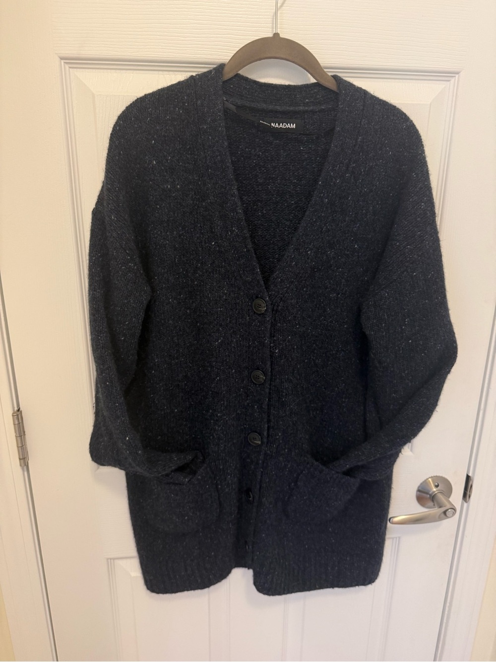 NAADAM Dark Charcoal Button-Front Women's Cardigan